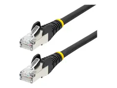 StarTech.com 50cm CAT6a Ethernet Cable - Black Low Smoke Zero Halogen (LSZH) - 10GbE 500MHz 100W PoE++ Snagless RJ-45 w/Strain Reliefs S/FTP Network Patch Cord - koblingskabel - 50 cm - svart