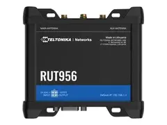 Teltonika RUT956 - Tr&#229;dl&#248;s ruter WWAN 3-portssvitsj 2,4 GHz - 4G, 2G, 3G - DIN-skinnemonterbar