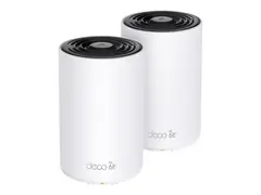 TP-Link Deco XE75 Pro V1 - Wi-Fi-system - (2 rutere) inntil 5500 kvadratfot - maske 1GbE, 2.5GbE - Wi-Fi 6E - Multib&#229;nd