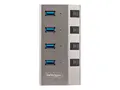 STARTECH.COM 4-Port Self-Powered USB-C Hub with Individual On/Off Switches USB