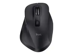 Trust Fyda Comfort - Mus - ergonomisk - eco h&#248;yrehendt - optisk - 6 knapper - tr&#229;dl&#248;s - 2.4 GHz - USB tr&#229;dl&#248;s mottaker - svart