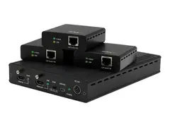 StarTech.com 3 Way HDMI Splitter - HDBaseT Extender Kit w/ 3 Receivers 1x3 HDMI over CAT5e / CAT6 Splitter - 3 Port HDBaseT HDMI Extender - Up to 4K (ST124HDBT) - Video/lyd-forlenger - opp til 70 m