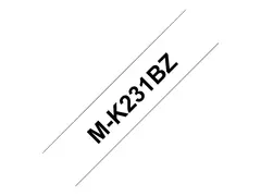 Brother M-K231BZ - Svart p&#229; hvitt - Rull (1,2 cm x 8 m) 1 kassett(er) merketape for P-Touch PT-55, PT-65, PT-75, PT-80, PT-85, PT-90, PT-BB4, PT-M95