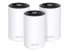TP-Link Deco XE75 Pro V1 - Wi-Fi-system (3 rutere) - inntil 7200 kvadratfot - maske 1GbE, 2.5GbE - Wi-Fi 6E - Multib&#229;nd