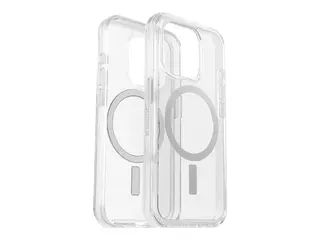 OtterBox Symmetry Series Clear - Baksidedeksel for mobiltelefon MagSafe-samsvar - polykarbonat, syntetisk gummi, sølvfosfatglass - blank - for Apple iPhone 15 Pro