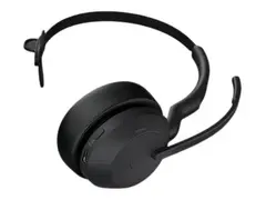 Jabra Evolve2 55 UC Mono - Hodesett - on-ear Bluetooth - trådløs - aktiv støydemping - USB-A - svart - med ladestativ - Cisco Webex Certified, Alcatel-Lucent Certified, Avaya Certified, MFi Certified, Google Meet Certified, Amazon Chime Certified, Google Fast Pair Certified