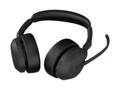 Jabra Evolve2 55 MS Stereo - Hodesett - on-ear Bluetooth - tr&#229;dl&#248;s - aktiv st&#248;ydemping - USB-C - svart - med ladestativ - Optimized for Microsoft Teams