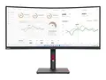 Lenovo ThinkVision T34w-30 - LED-skjerm kurvet - 34&quot; - 3440 x 1440 UWQHD - VA - 350 cd/m&#178; - 3000:1 - 4 ms - HDMI, DisplayPort, USB-C - ravnsort