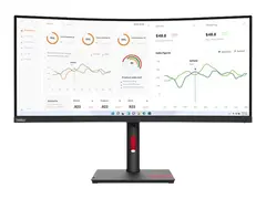 Lenovo ThinkVision T34w-30 - LED-skjerm kurvet - 34&quot; - 3440 x 1440 UWQHD - VA - 350 cd/m&#178; - 3000:1 - 4 ms - HDMI, DisplayPort, USB-C - ravnsort