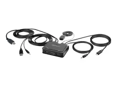 STARTECH.COM 2-Port Hybrid USB-C HDMI Cable KVM Switch 4K 60Hz Compact KVM wi