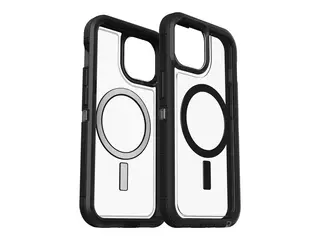 OtterBox Defender Series XT Clear Baksidedeksel for mobiltelefon - robust - MagSafe-samsvar - polykarbonat, syntetisk gummi - dark side - for Apple iPhone 13, 14, 15