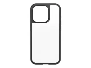 OtterBox React Series - Baksidedeksel for mobiltelefon polykarbonat, syntetisk gummi - svart krystall (klar/svart) - for Apple iPhone 15 Pro