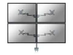 Neomounts FPMA-D935D4 - Monteringssett full bevegelse - for 4 LCD-skjermer - s&#248;lv - skjermst&#248;rrelse: 10&quot;-27&quot; - klemmemonterbar, skrivebordsmonterbar