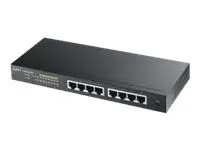 Zyxel GS1900-8HP - Switch - smart - 8 x 10/100/1000 (PoE+) stasjon&#230;r, veggmonterbar - PoE+ (70 W)