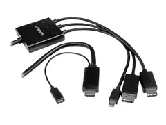 StarTech.com 2m 6 ft HDMI, DisplayPort or Mini DisplayPort to HDMI Converter Cable HDMI, DP or Mini DP to HDMI Adapter Cable (DPMDPHD2HD) - video adapter - DisplayPort / HDMI - 2 m