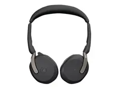 Jabra Evolve2 65 Flex MS Stereo - Hodesett on-ear - Bluetooth - tr&#229;dl&#248;s - aktiv st&#248;ydemping - USB-A - svart - Certified for Microsoft Teams