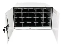 LEBA NoteBox Phones 20 - Kabinettenhet - for 20 mobiltelefoner / mobile enheter / h&#229;ndholdte enheter l&#229;sbar - st&#229;l - hvit - veggmonterbar, skrivebord - utgang: AC 230 V