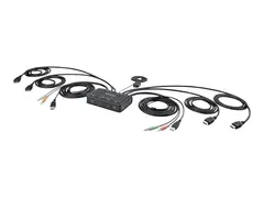 STARTECH.COM 2-Port Dual-Monitor HDMI Cable KVM Switch 4K 60Hz Compact KVM wi