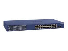 NETGEAR Smart GS724TP - Switch L3 Lite - smart - 24 x 10/100/1000 (PoE+) + 2 x Gigabit SFP - stasjonær, rackmonterbar - PoE+ (190 W)