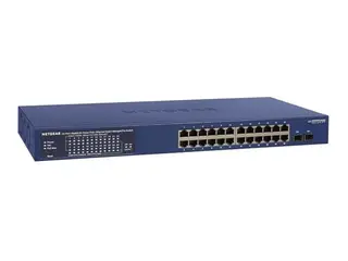 NETGEAR Smart GS724TP - Switch L3 Lite - smart - 24 x 10/100/1000 (PoE+) + 2 x Gigabit SFP - stasjonær, rackmonterbar - PoE+ (190 W)