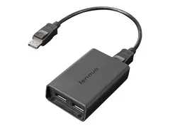 Lenovo - DisplayPort-adapter - DisplayPort (hann) til DisplayPort (hunn) for ThinkCentre M75s Gen 2; M75t Gen 2; ThinkEdge SE30; SE50; ThinkStation P330 Gen 2; P350