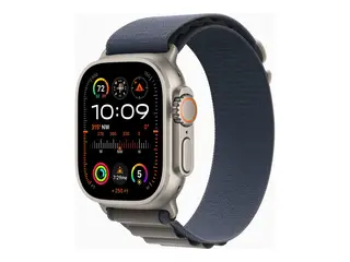 Apple Watch Ultra 2 - 49 mm - titan smartklokke med Alpine Loop - tekstil - bl&#229; - b&#229;ndbredde: M - 64 GB - LTE, Wi-Fi, Bluetooth, UWB - 4G - 61.4 g