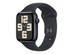 Apple Watch SE (GPS) - 2. generasjon - 44 mm midnattsaluminium - smartklokke med sportsbånd - fluorelastomer - midnatt - båndbredde: S/M - 32 GB - Wi-Fi, Bluetooth - 32.9 g