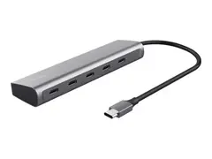 Trust Halyx - Hub - 1 x USB-C (gjennomgang) + 4 x USB-C 3.2 Gen 1 stasjon&#230;r