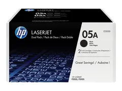 HP 05A - 2-pack - svart - original LaserJet - tonerpatron (CE505D) - for LaserJet P2035, P2035n, P2055, P2055d, P2055dn, P2055x