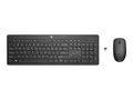 HP 235 - Tastatur- og mussett - 3-soners layout, lav profil tastetrykk full size - tr&#229;dl&#248;s - 2.4 GHz - Pan Nordic - svart - Smart Buy