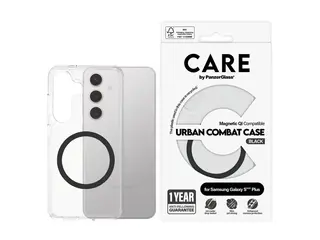 CARE by PanzerGlass Urban Combat - Baksidedeksel for mobiltelefon polykarbonat, termoplast-polyuretan (TPU) - gjennomsiktig, svart