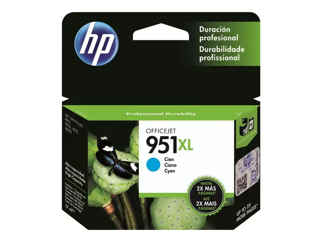 HP 951XL - 24 ml Høy ytelse cyan original blekkpatron for Officeje...
