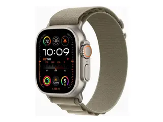Apple Watch Ultra 2 - 49 mm - titan smartklokke med Alpine Loop - tekstil - oliven - b&#229;ndbredde: M - 64 GB - LTE, Wi-Fi, Bluetooth, UWB - 4G - 61.4 g