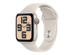 Apple Watch SE (GPS + Cellular) - 2. generasjon 40 mm - stjernelysaluminium - smartklokke med sportsbånd - fluorelastomer - stjernelys - båndbredde: M/L - 32 GB - Wi-Fi, LTE, Bluetooth - 4G - 27.8 g