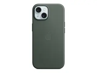 Apple - Baksidedeksel for mobiltelefon MagSafe-samsvar - mikrotvill, FineWoven - eviggrønn - for iPhone 15