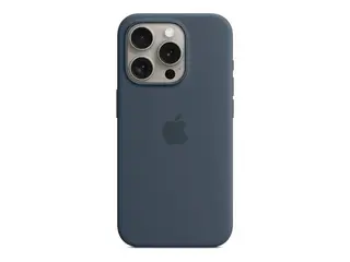 Apple - Baksidedeksel for mobiltelefon - MagSafe-samsvar silikon - stormblå - for iPhone 15 Pro