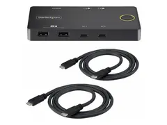 STARTECH.COM 2-Port USB-C KVM Switch Single-4K 60Hz HDMI Monitor Dual-100W P