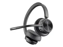 Poly Voyager 4320-M - Voyager 4300 UC series hodesett - on-ear - Bluetooth - tr&#229;dl&#248;s, kablet - USB-C - svart - Certified for Microsoft Teams, Zoom Certified