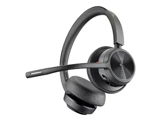 Poly Voyager 4320-M - Voyager 4300 UC series hodesett - on-ear - Bluetooth - trådløs, kablet - USB-C - svart - Zoom Certified, Certified for Microsoft Teams