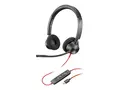 Poly Blackwire 3320 - Blackwire 3300 series hodesett - on-ear - kablet - USB-C - svart - UC-sertifisert