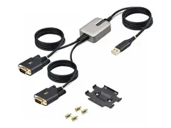 STARTECH.COM 13ft/4m 2-Port USB to Serial Adapter Cable COM Retention FTDI