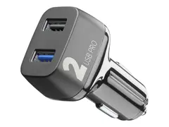 Cellular Line Multipower 2 PRO Bilstr&#248;madapter - 36 watt - 2 A - Huawei Fast Charge, QC 3.0 - 2 utgangskontakter (USB) - svart