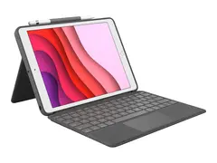 Logitech Combo Touch - Tastatur og folioveske med styrepute - bakbelysning - Apple Smart connector - QWERTY - Nordisk (dansk/finsk/norsk/svensk) - grafitt - for Apple 13-inch iPad Pro M4 Wi-Fi, M4 Wi-Fi + Cellular