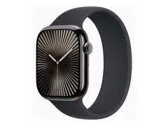 Apple Watch Series 10 (GPS + Cellular) 46 mm - skifer titan - smartklokke med sportsb&#229;nd - fluorelastomer - svart - b&#229;ndbredde: S/M - 64 GB - LTE, Wi-Fi 4, UWB, Bluetooth - 4G - 41.7 g