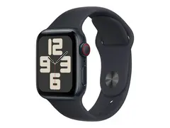 Apple Watch SE (GPS + Cellular) - 2. generasjon 40 mm - midnattsaluminium - smartklokke med sportsbånd - fluorelastomer - midnatt - båndbredde: M/L - 32 GB - Wi-Fi, LTE, Bluetooth - 4G - 27.8 g