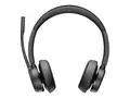 Poly Voyager 4320 - Voyager 4300 series hodesett - on-ear - Bluetooth - tr&#229;dl&#248;s, kablet - USB-C - svart - Certified for Microsoft Teams, Zoom Certified