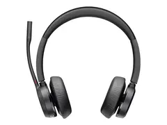 Poly Voyager 4320 - Voyager 4300 series hodesett - on-ear - Bluetooth - trådløs, kablet - USB-C - svart - Zoom Certified, Certified for Microsoft Teams