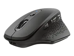 Trust Ozaa+ - Mus - multienhet h&#248;yrehendt - optisk - 6 knapper - tr&#229;dl&#248;s - 2.4 GHz, Bluetooth - USB tr&#229;dl&#248;s mottaker - svart