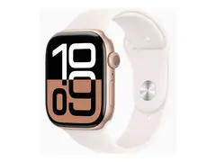 Apple Watch Series 10 (GPS) - 42 mm rosegull aluminium - smartklokke med sportsb&#229;nd - fluorelastomer - lett rouge - b&#229;ndbredde: M/L - 64 GB - Wi-Fi 4, UWB, Bluetooth - 30 g