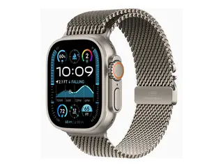 Apple Watch Ultra 2 - 49 mm - naturlig titan smartklokke med fint strikket l&#248;kke - b&#229;ndbredde: L - 64 GB - LTE, Wi-Fi 4, UWB, Bluetooth - 4G - 61.4 g